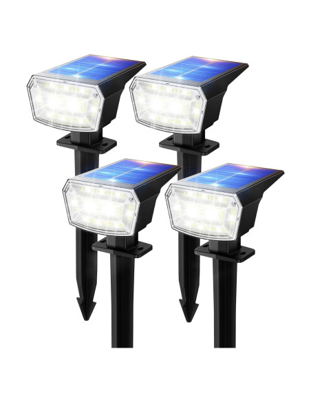 Luces Solares LED TECKNET 4 Pzs 59 LEDs IP65 Jardín