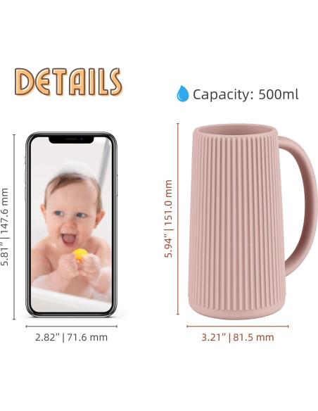 Taza de Enjuague Nothomme de Silicona 500ml Rosa