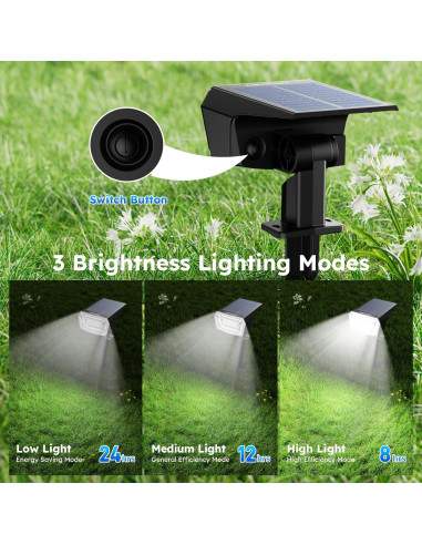 Luces Solares LED TECKNET 4 Pzs 59 LEDs IP65 Jardín