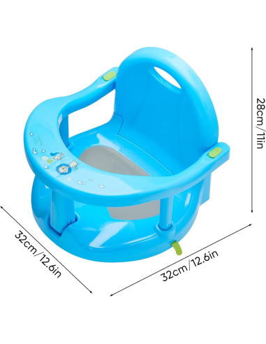 Asiento de Baño Antideslizante para Bebés 6-18 Meses Blanco