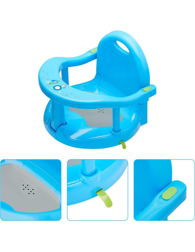 Asiento de Baño Antideslizante para Bebés 6-18 Meses Blanco