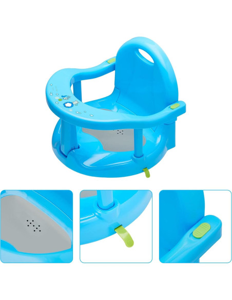 Asiento de Baño Antideslizante para Bebés 6-18 Meses Blanco