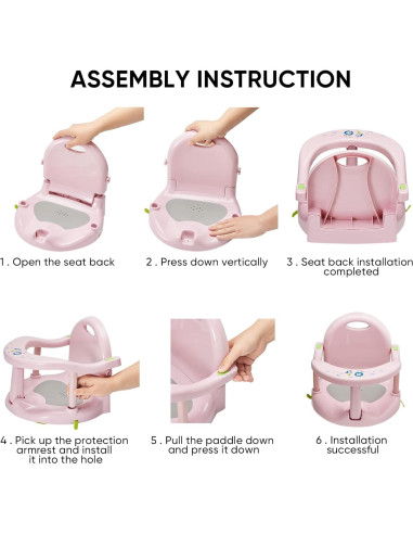 Asiento de Baño Antideslizante para Bebés 6-18 Meses Blanco