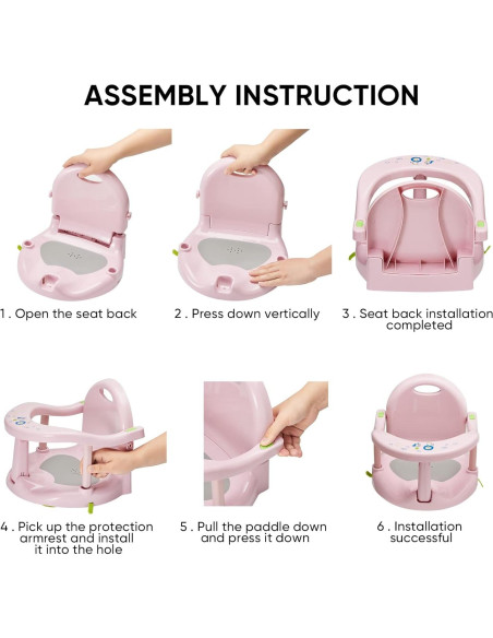 Asiento de Baño Antideslizante para Bebés 6-18 Meses Blanco