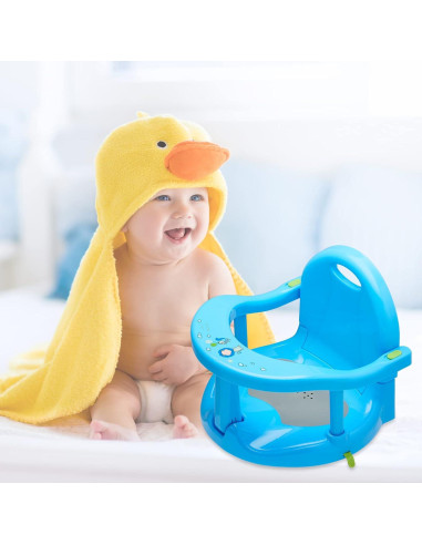 Asiento de Baño Antideslizante para Bebés 6-18 Meses Blanco