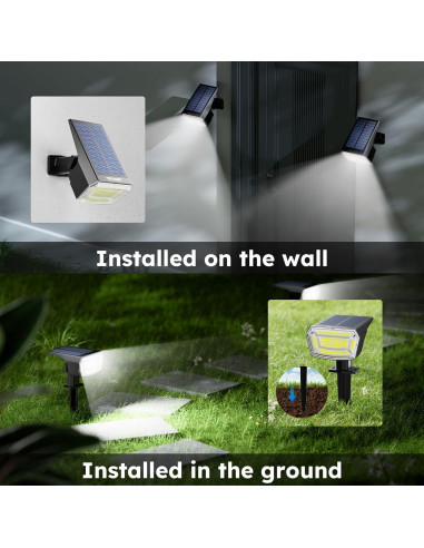 Luces Solares LED TECKNET 4 Pzs 59 LEDs IP65 Jardín