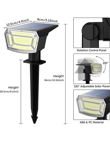 Luces Solares LED TECKNET 4 Pzs 59 LEDs IP65 Jardín