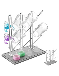 Estante para Secar Biberones NiHome de Acero Inoxidable 9 Biberones