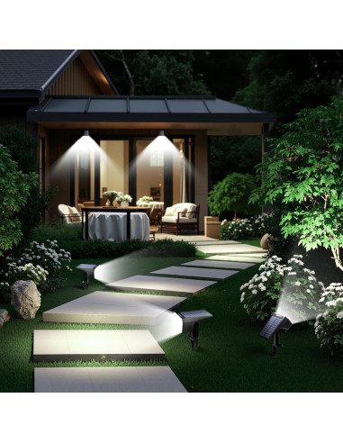 Luces Solares LED TECKNET 4 Pzs 59 LEDs IP65 Jardín