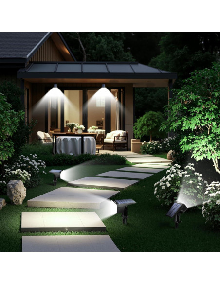 Luces Solares LED TECKNET 4 Pzs 59 LEDs IP65 Jardín