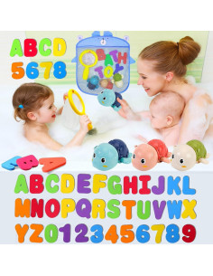Juguetes de baño educativos YYMHMF - Letras y números de espuma 2