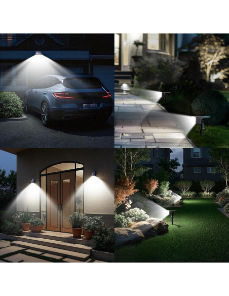 Luces Solares LED TECKNET 4 Pzs 59 LEDs IP65 Jardín