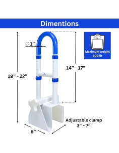 Barra de Agarre Ajustable EYL Medical para Bañera 136kg 2