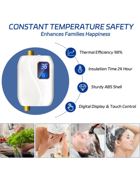 Calentador de Agua Eléctrico Sin Tanque 3000W xwdzswgs