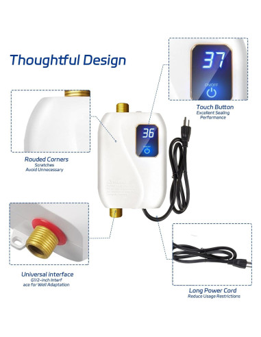 Calentador de Agua Eléctrico Sin Tanque 3000W xwdzswgs