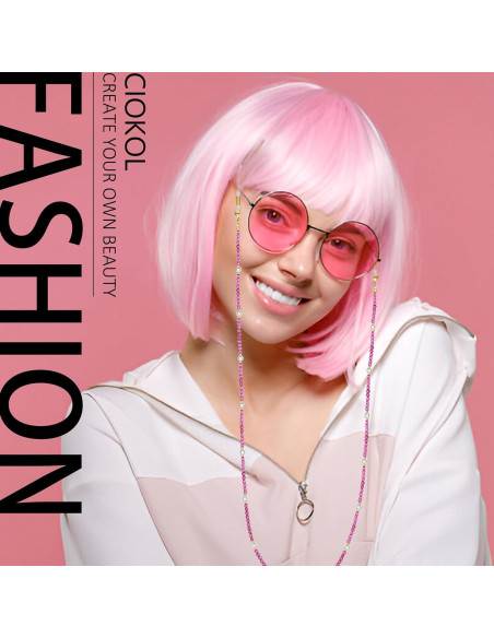 Cadena de Gafas Pasión Rosa - Perlas y Cristales Elegantes