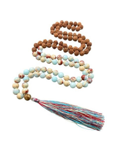 Collar Japa Mala de 108 cuentas AAA 8mm Rudraksha INFINITY GEMS