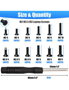 Kit de Tornillos para Laptop Bemaka 360 Piezas M2 M2.5 M3 2