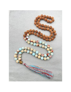 Collar Japa Mala de 108 cuentas AAA 8mm Rudraksha INFINITY GEMS 2