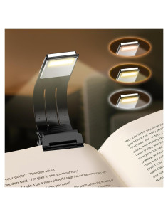 Marcador de libro con luz LED QDPKPI, 3 temperaturas, recargable
