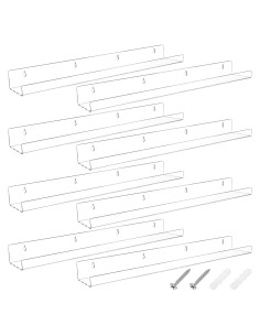 Estantes Flotantes Transparentes Kathfly 61 cm - 8 Piezas
