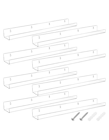 Estantes Flotantes Transparentes Kathfly 61 cm - 8 Piezas