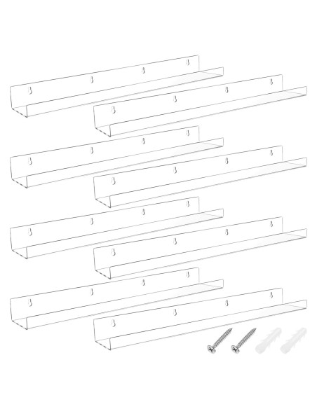 Estantes Flotantes Transparentes Kathfly 61 cm - 8 Piezas