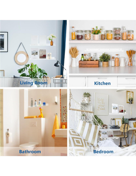 Estantes Flotantes Transparentes Kathfly 61 cm - 8 Piezas