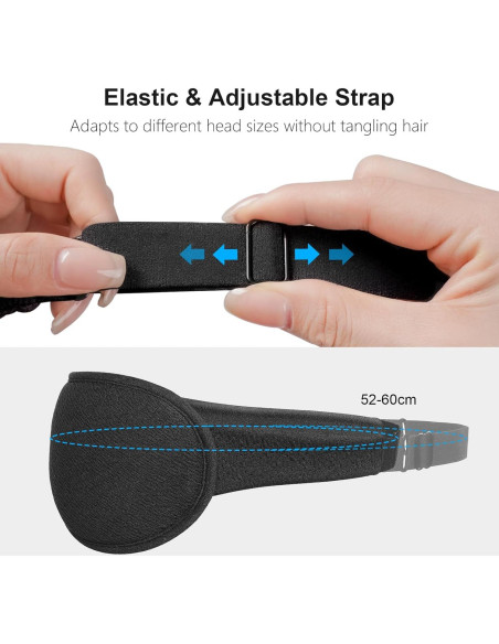 Gritin Máscara de Sueño 3D Negra Sin Presión y Ajustable