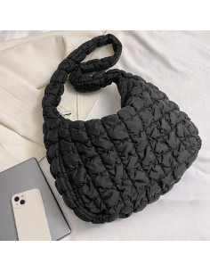 Bolso de Mano Brillante Simcat para Mujeres - Negro - 38x10x33 cm 2