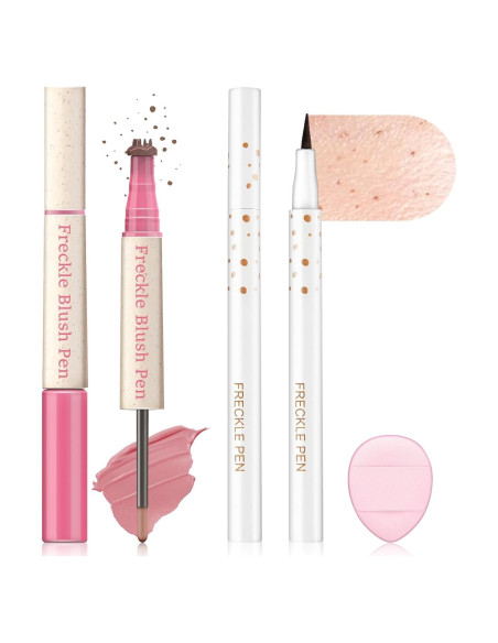 Kit de Sello de Pecas Falsas QIUFSSE 2 en 1 Rubor y Pecas