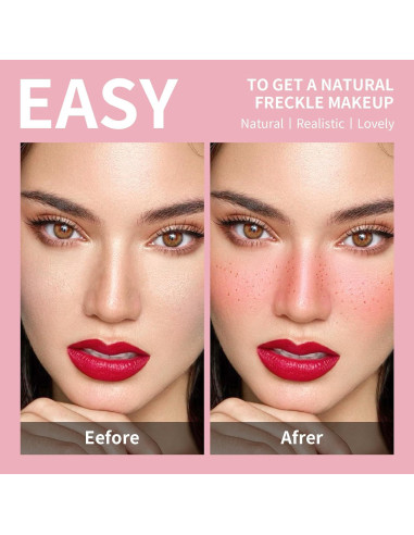 Kit de Sello de Pecas Falsas QIUFSSE 2 en 1 Rubor y Pecas