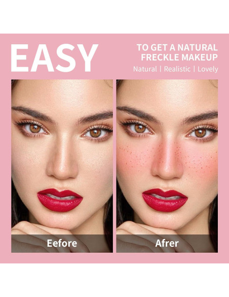 Kit de Sello de Pecas Falsas QIUFSSE 2 en 1 Rubor y Pecas