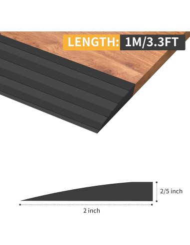 Rampa de Umbral de Goma EYAYEN 2 cm x 1 m Antideslizante