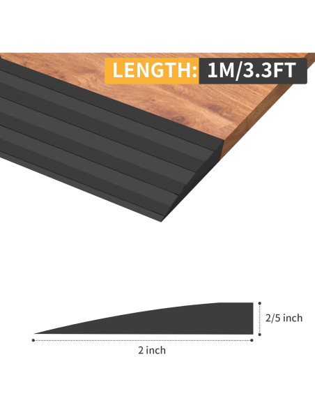 Rampa de Umbral de Goma EYAYEN 2 cm x 1 m Antideslizante