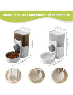 Dispensador Automático de Comida y Agua Yummy Sam 1L Gris 2