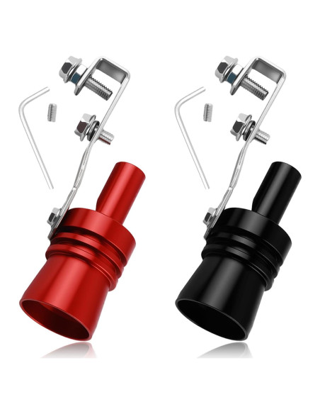 Silbato Turbo de Coche YGDMD 2PCS Aluminio Rojo y Negro