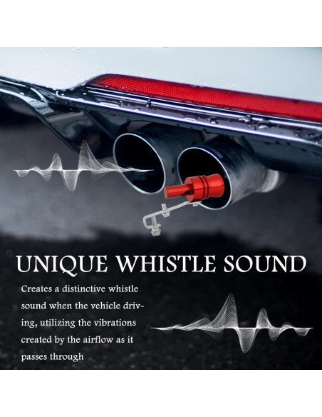 Silbato Turbo de Coche YGDMD 2PCS Aluminio Rojo y Negro