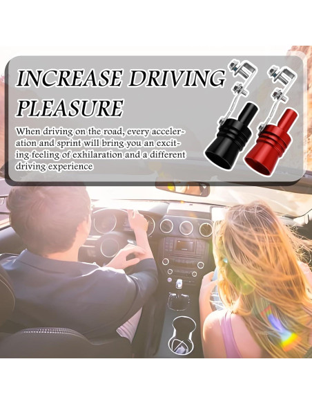 Silbato Turbo de Coche YGDMD 2PCS Aluminio Rojo y Negro