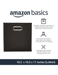 Organizador Plegable Amazon Basics 6 Cubos 26.7x26.7x27.9cm Negro 2