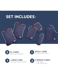 Juego de Cubos de Compresión 6 Piezas TRIPPED Navy 2