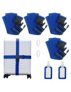 Juego de Correas y Etiquetas RIVESAB para Equipaje Azul