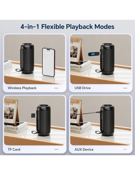 Altavoz Bluetooth FULMINARE HS12 26W Impermeable 16H Negro