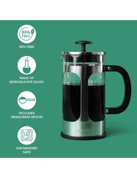 Cafetera Prensa Francesa Farberware Acero Inoxidable 8 Tazas
