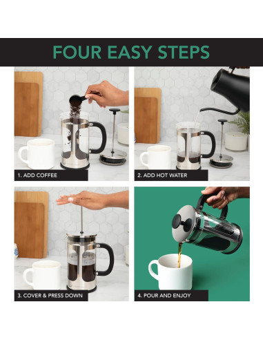 Cafetera Prensa Francesa Farberware Acero Inoxidable 8 Tazas