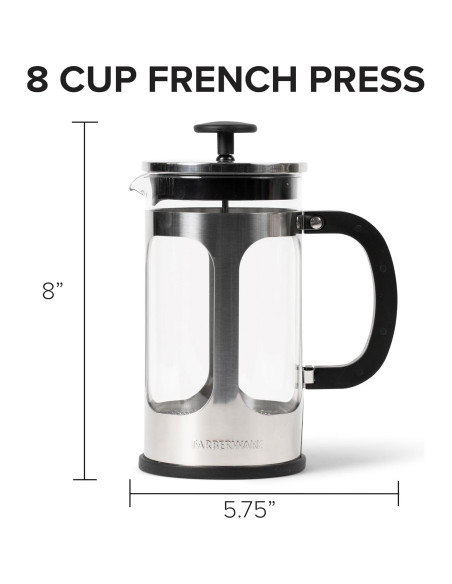 Cafetera Prensa Francesa Farberware Acero Inoxidable 8 Tazas