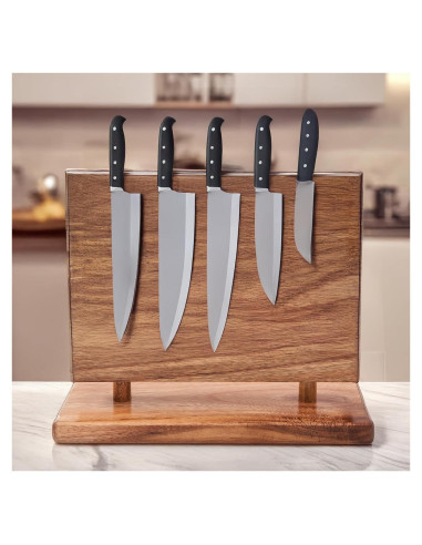 Soporte Magnético para Cuchillos LiTY de Madera Acacia 10 Cuchillos