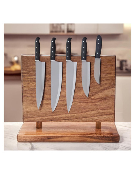 Soporte Magnético para Cuchillos LiTY de Madera Acacia 10 Cuchillos