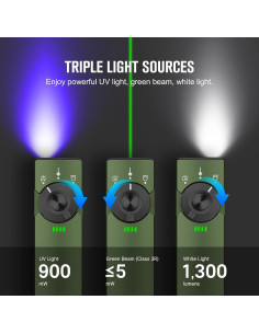 Linterna EDC Olight Arkfeld Pro 1300 Lúmenes Verde UV 2