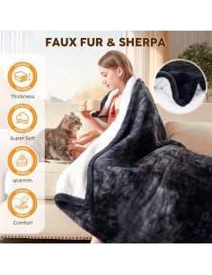 Manta Calentada Eléctrica HYLEORY 127x152 cm Negra 10 Niveles 2